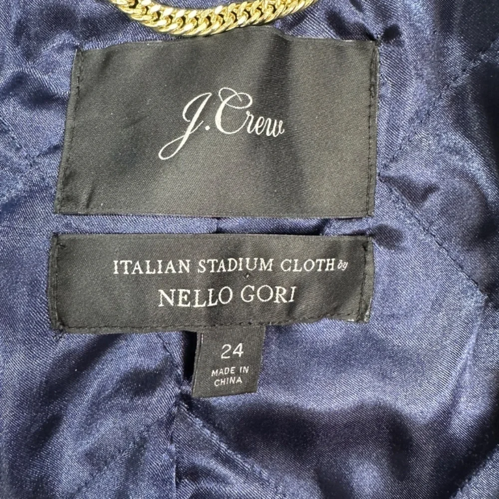 J.Crew Women's Sz 24 Italian Stadium Cloth By Nello Gori Wool Blend Coat Black